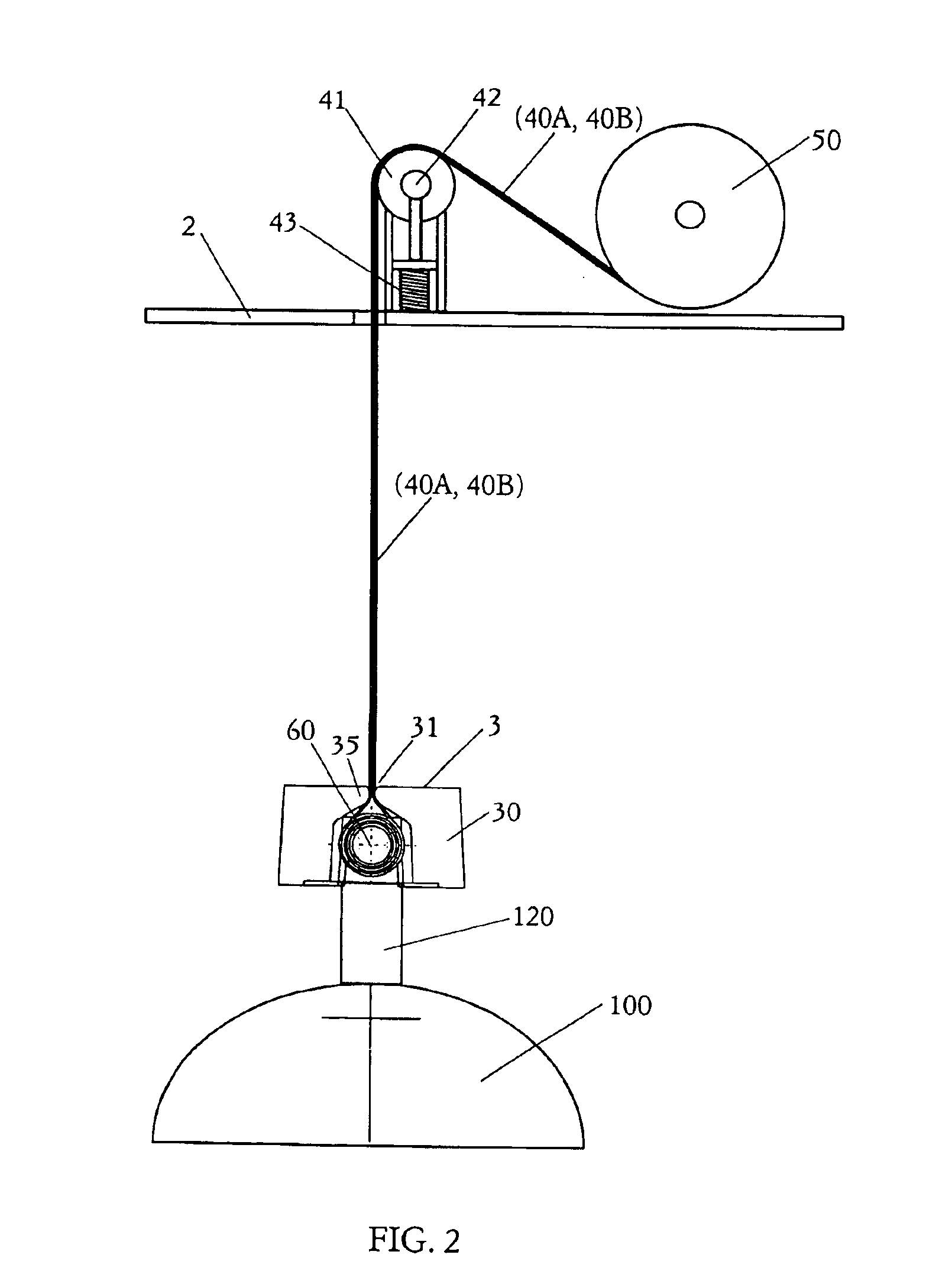 Hoisting apparatus with horizontal stabilizing means for a load holder