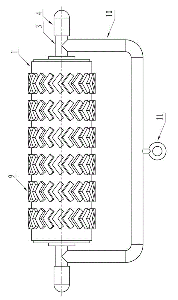 Air bag type running load bearing device using cylindrical surface to adjust load