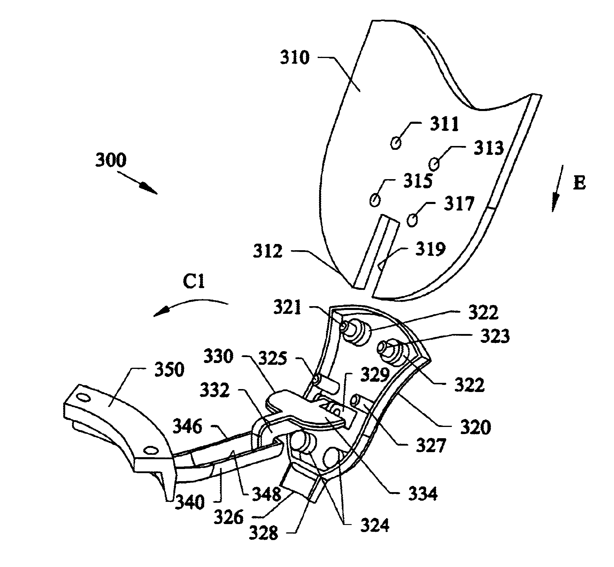 Slide in, hook and fold out ceiling fan blades