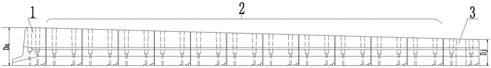 High-coking-chamber top-mounted coke oven with combined oven door lining blocks