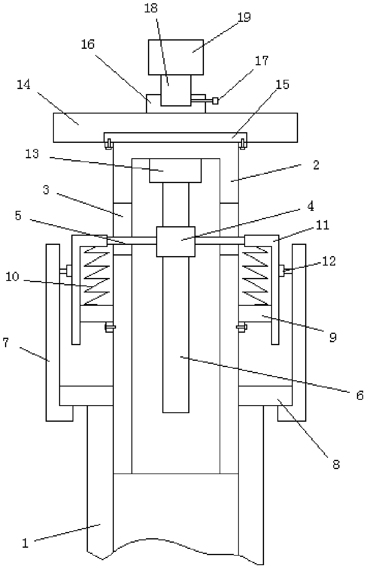 A hoisting device for a single crystal furnace guide tube