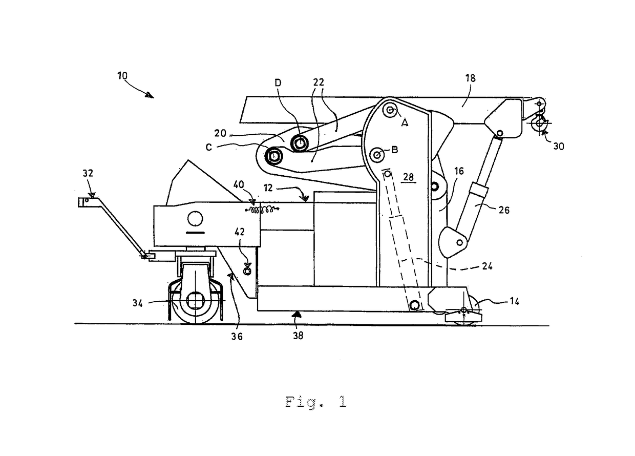 Crane for lifting and transporting loads comprising a roll-over protection system