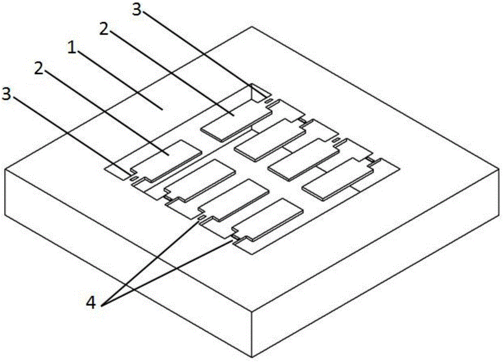 Silicon micro-flow sensor chip with arrayed cantilever beam membrane structure