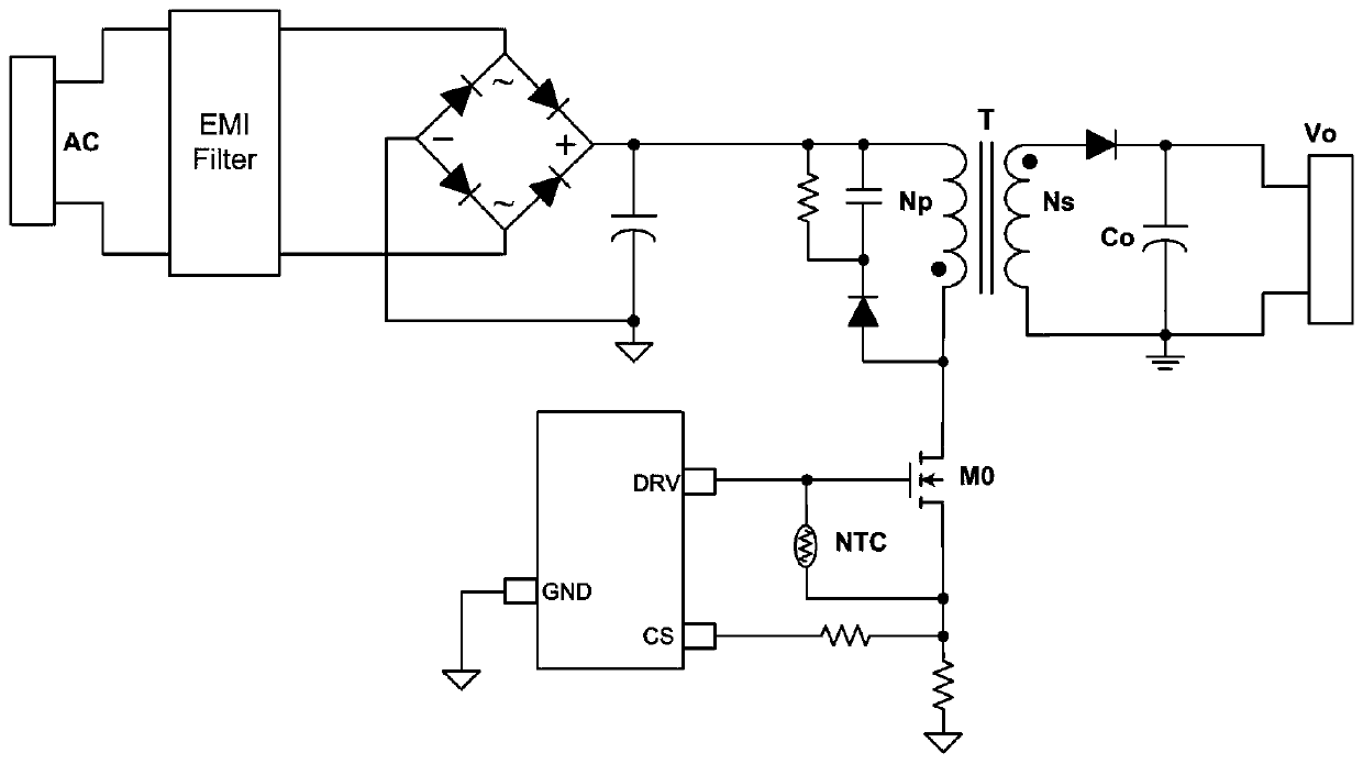Switching power supply over-temperature protection circuit and over-temperature protection method