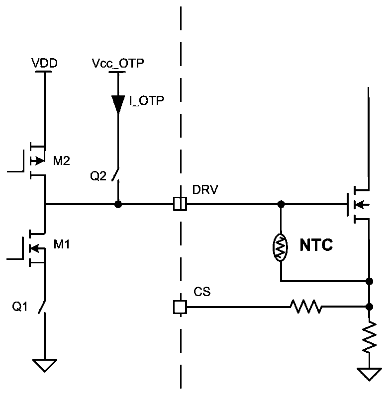 Switching power supply over-temperature protection circuit and over-temperature protection method