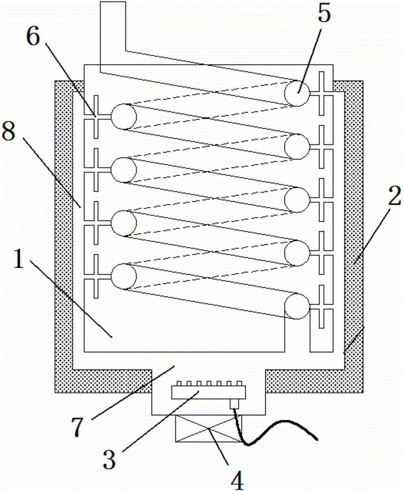 Coiled pipe type heat exchange efficient heater