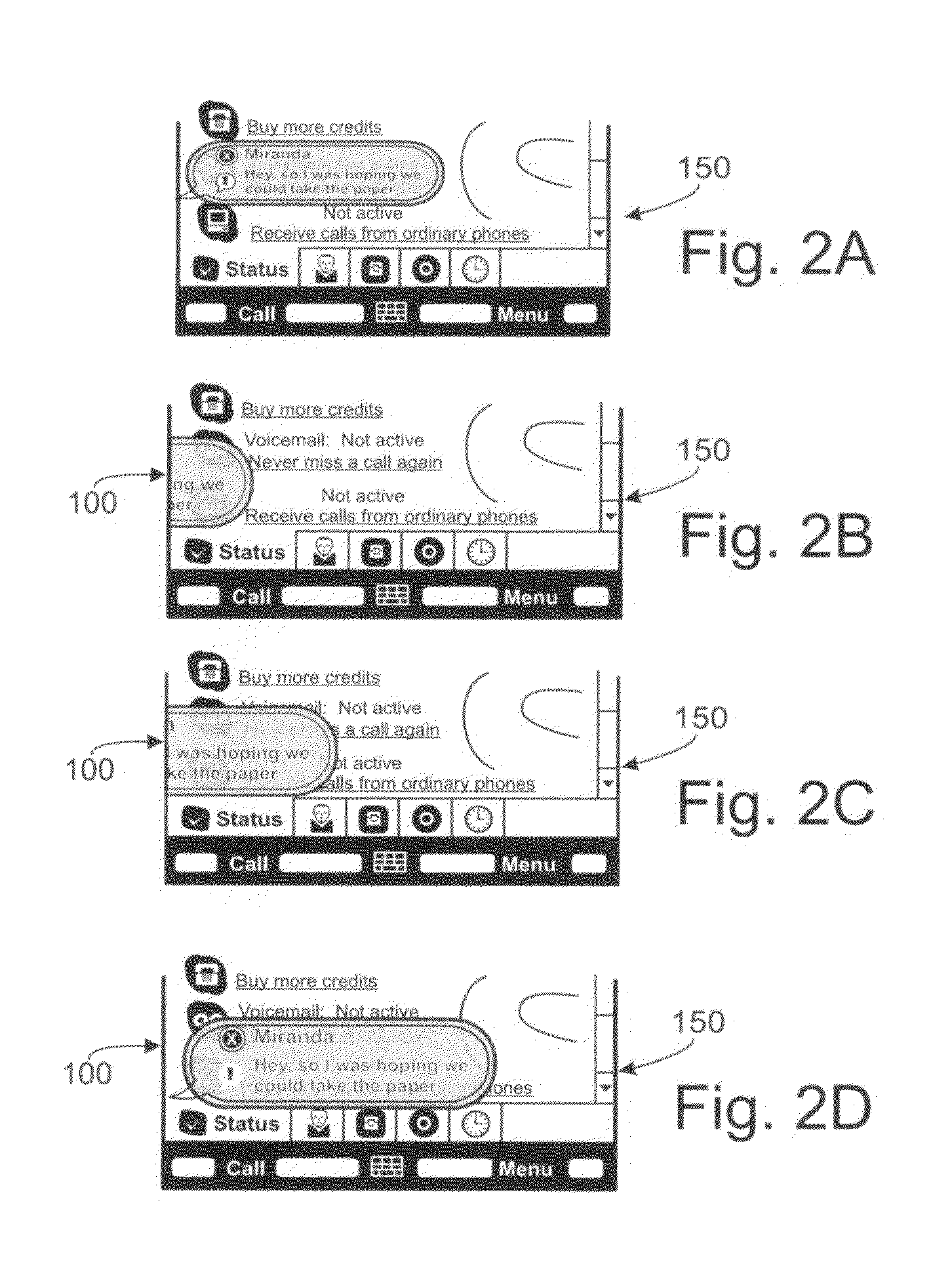 Method and System For Notifying A User of An Event Or Information Using Motion And Transparency On A Small Screen Display