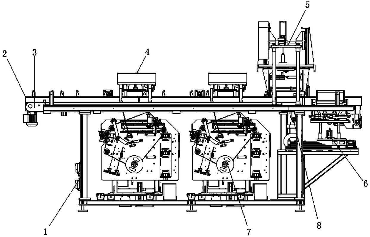 Automatic film pasting device for battery module heat-conducting film