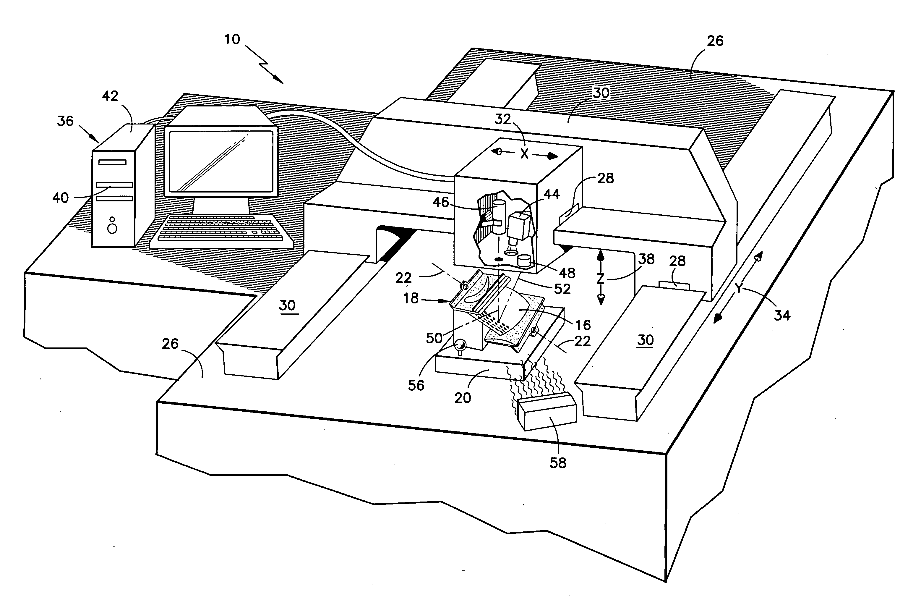 Thermal imaging and laser scanning systems and methods for determining the location and angular orientation of a hole with an obstructed opening residing on a surface of an article