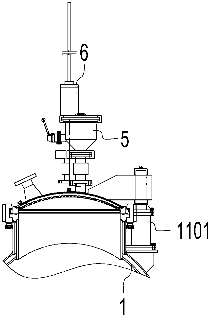 Electromagnetic-stirring pressurized centrifugal large-opening vacuum fusion casting furnace