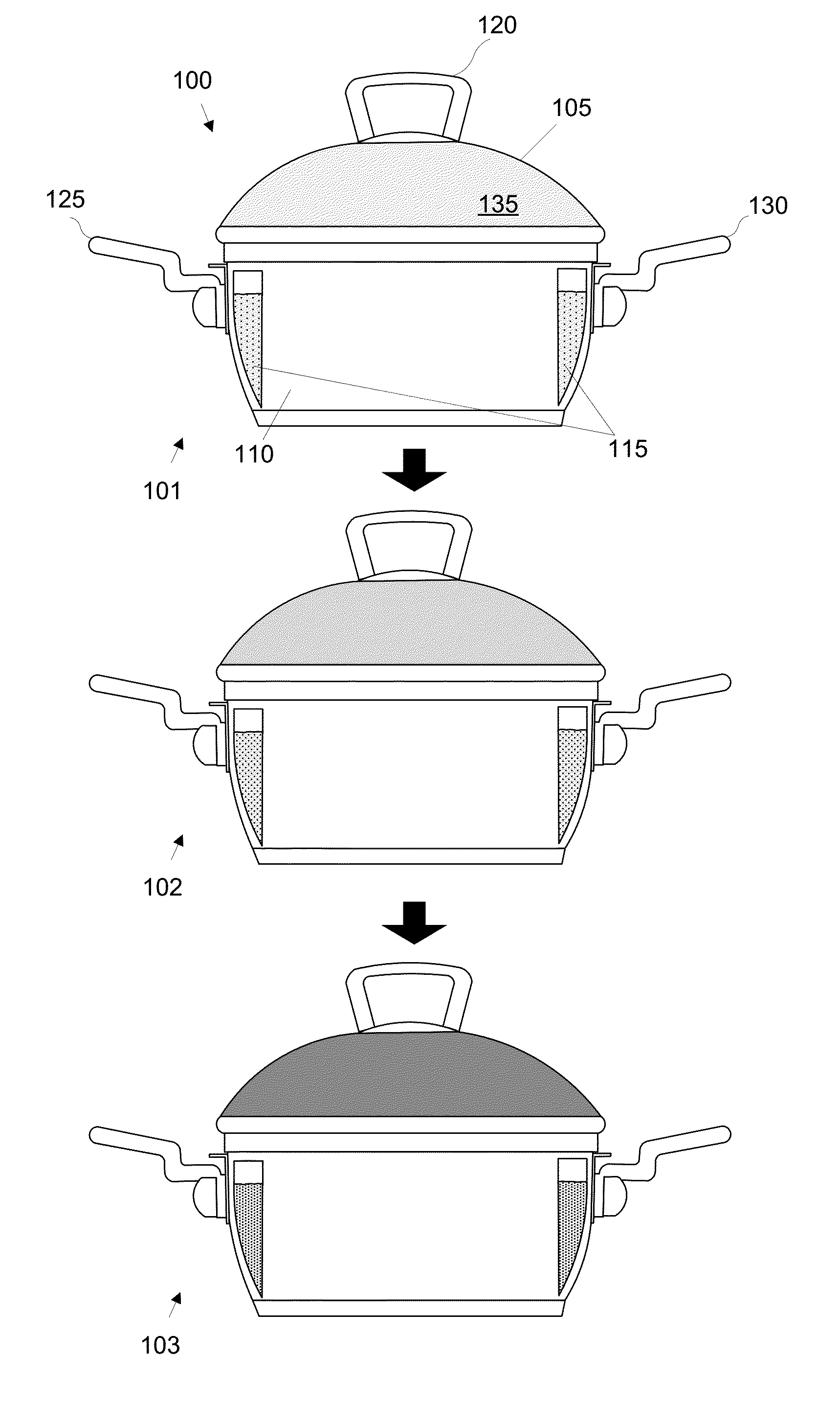 Click and lock cookware handles