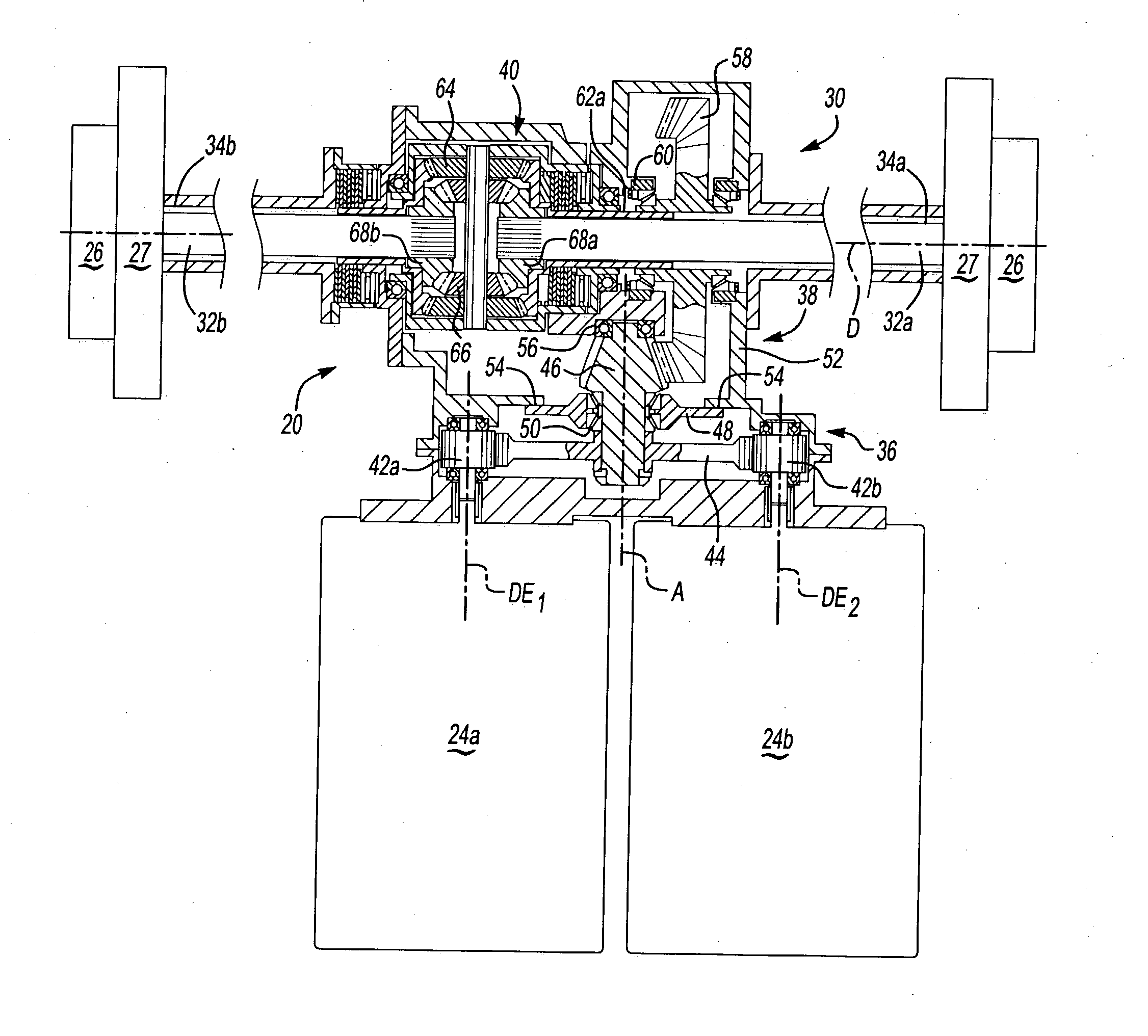Axle assembly with transverse mounted electric motors