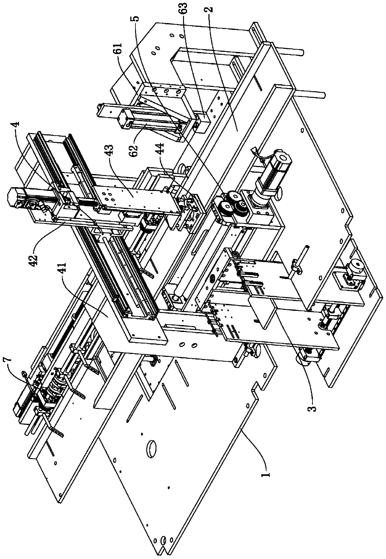 Paper box lining pasting machine