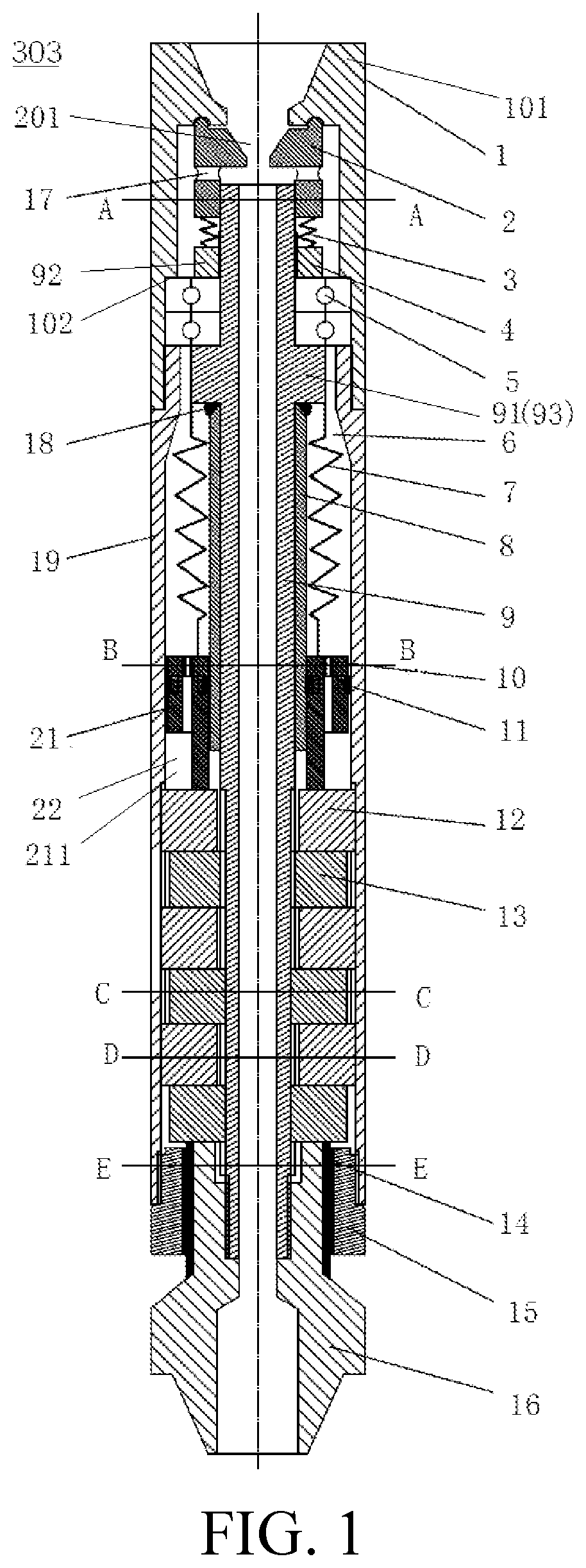 Reactive torque automatic balancing device for screw drilling tool, drilling string, and method