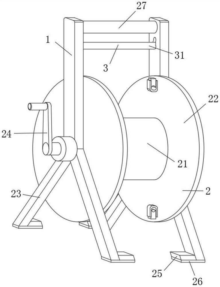 Barrier-free take-up and pay-off device for erecting communication optical cable of outdoor advertising board