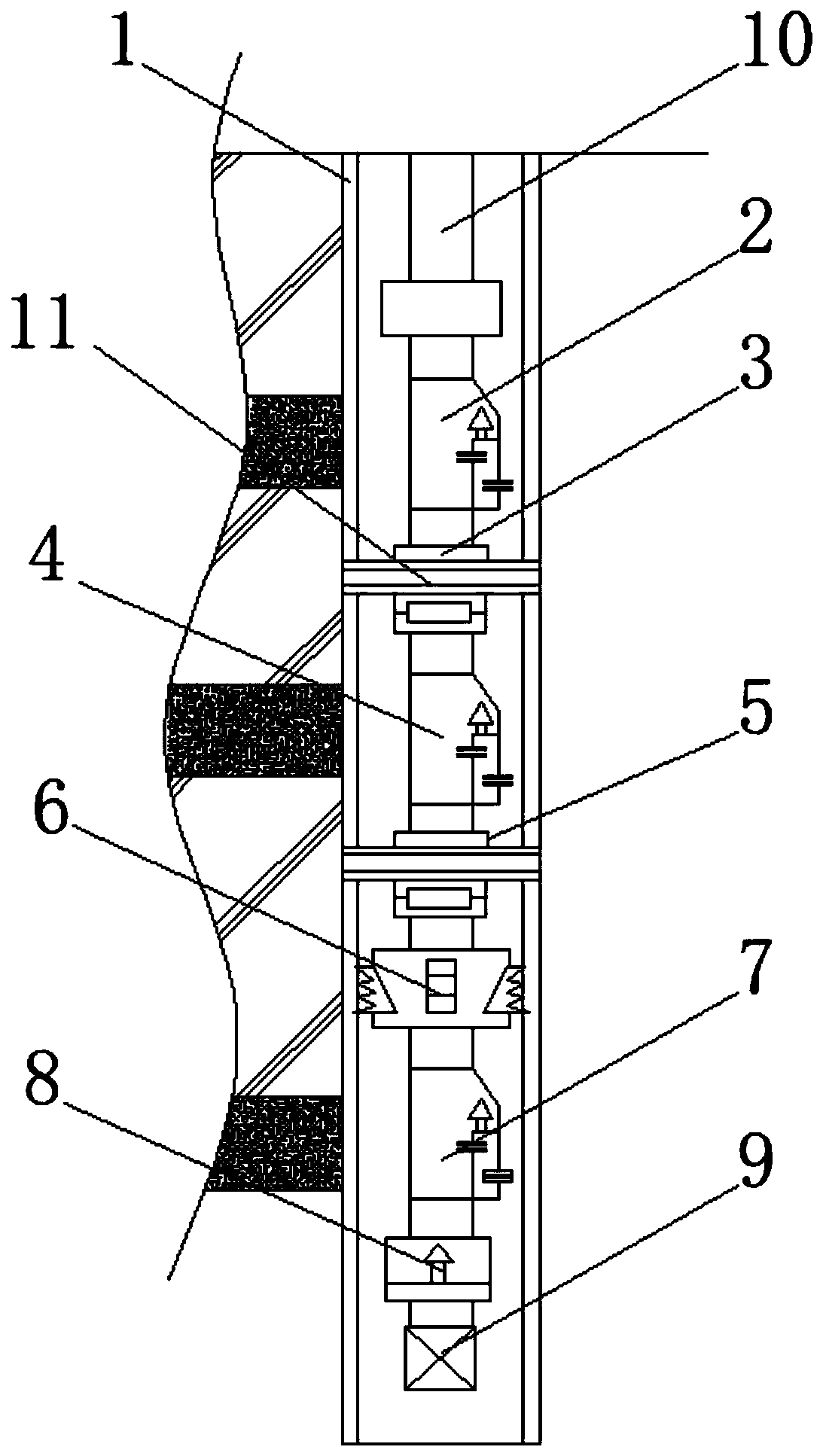 Isolation type high-pressure-resistance underground pipe column and production method thereof
