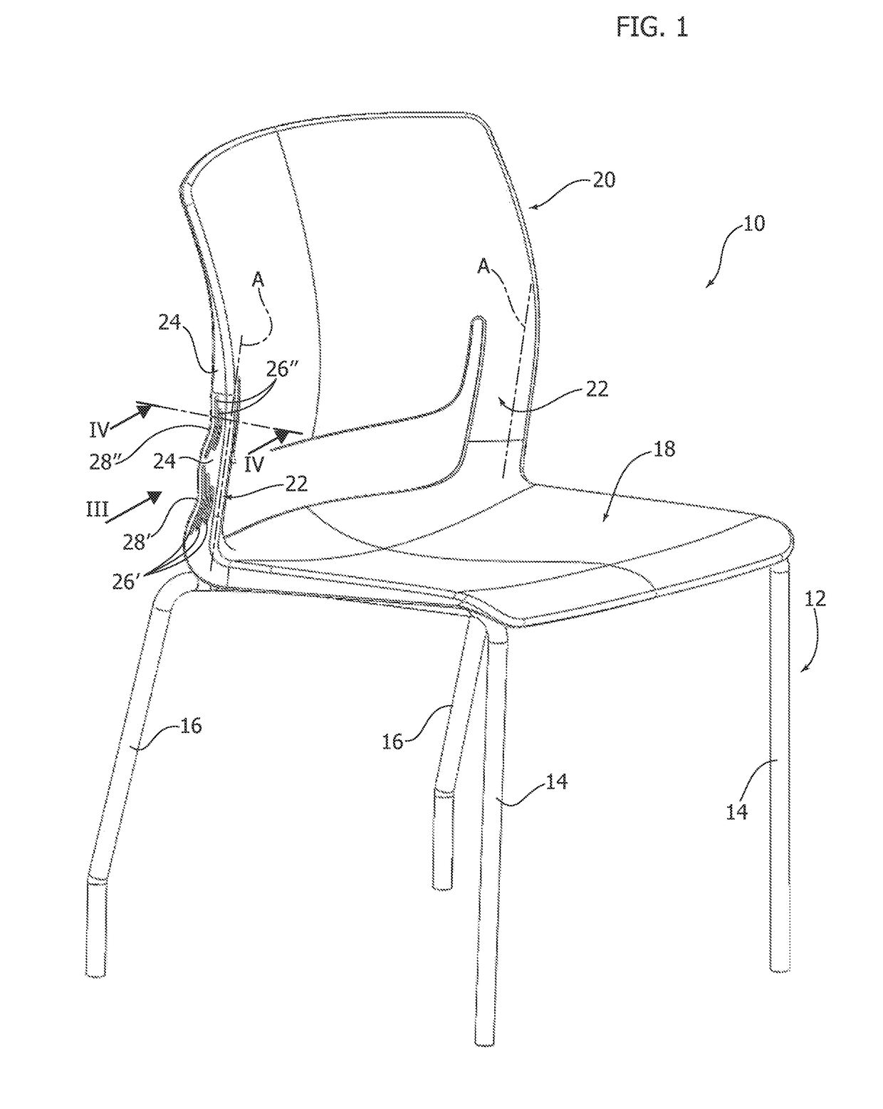 Chair with a tilting backrest