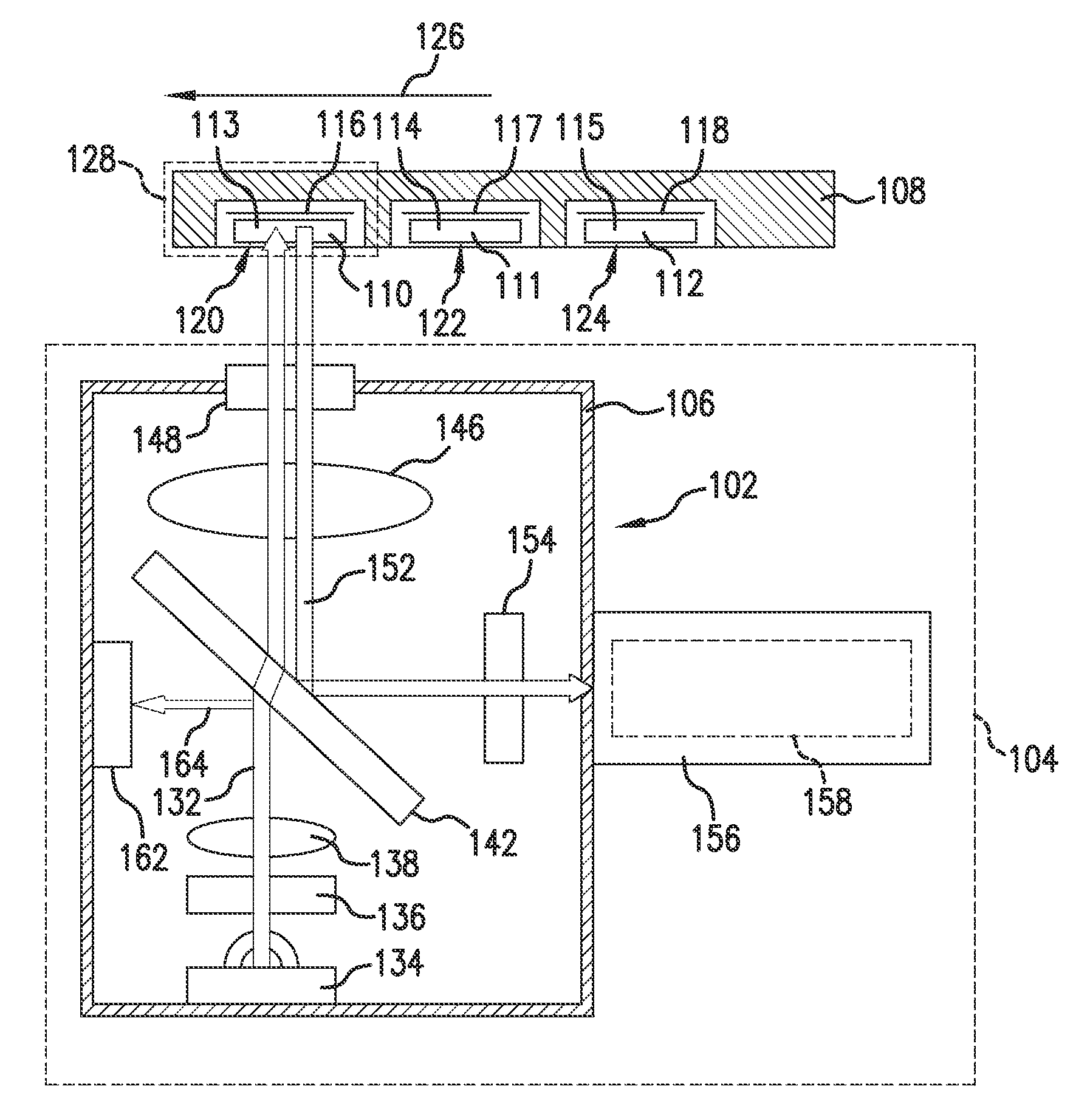 Optical system for portable OSL reader