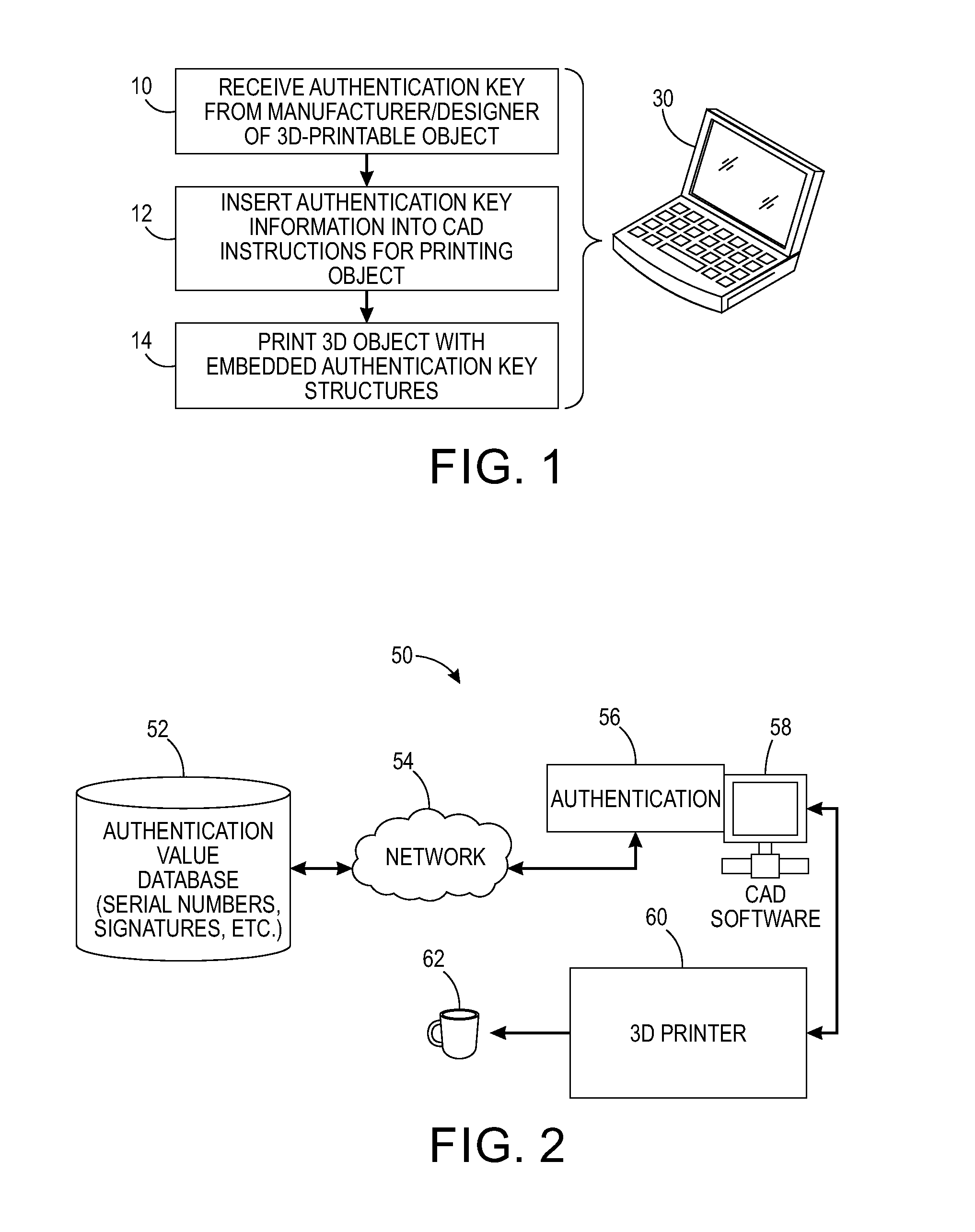 System to authenticate 3D printed objects