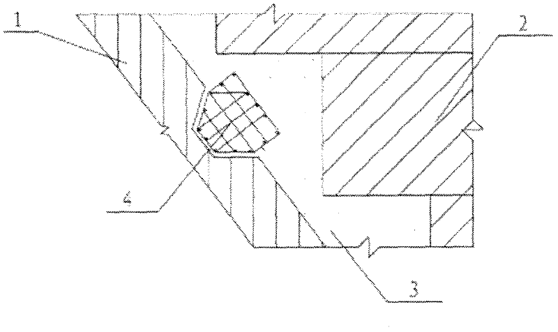 Novel key groove for back-upper heightening of stone-laying gravity dam