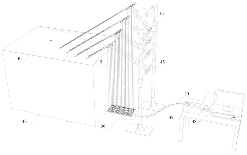 A high-precision multi-point displacement meter for indoor small model test, indoor small model test device, and use method