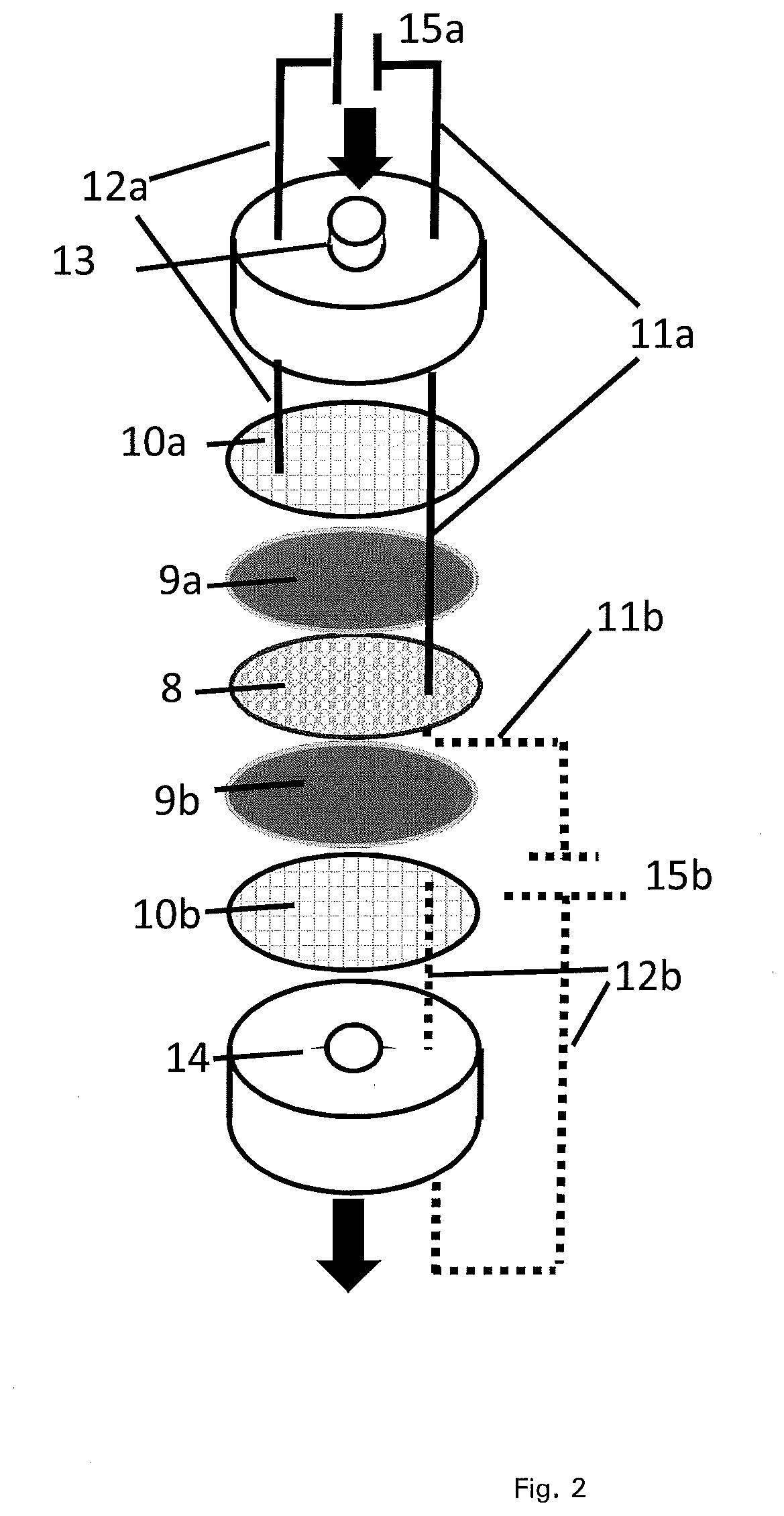 Method for separating charged biologically active substances from liquids and the recovery thereof