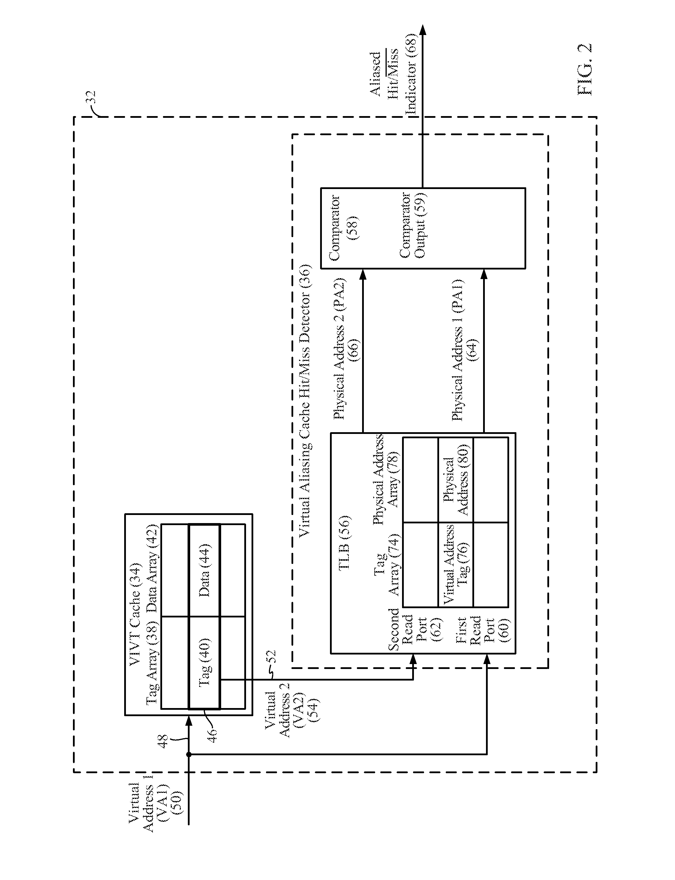 Determining cache hit/miss of aliased addresses in virtually-tagged cache(s), and related systems and methods