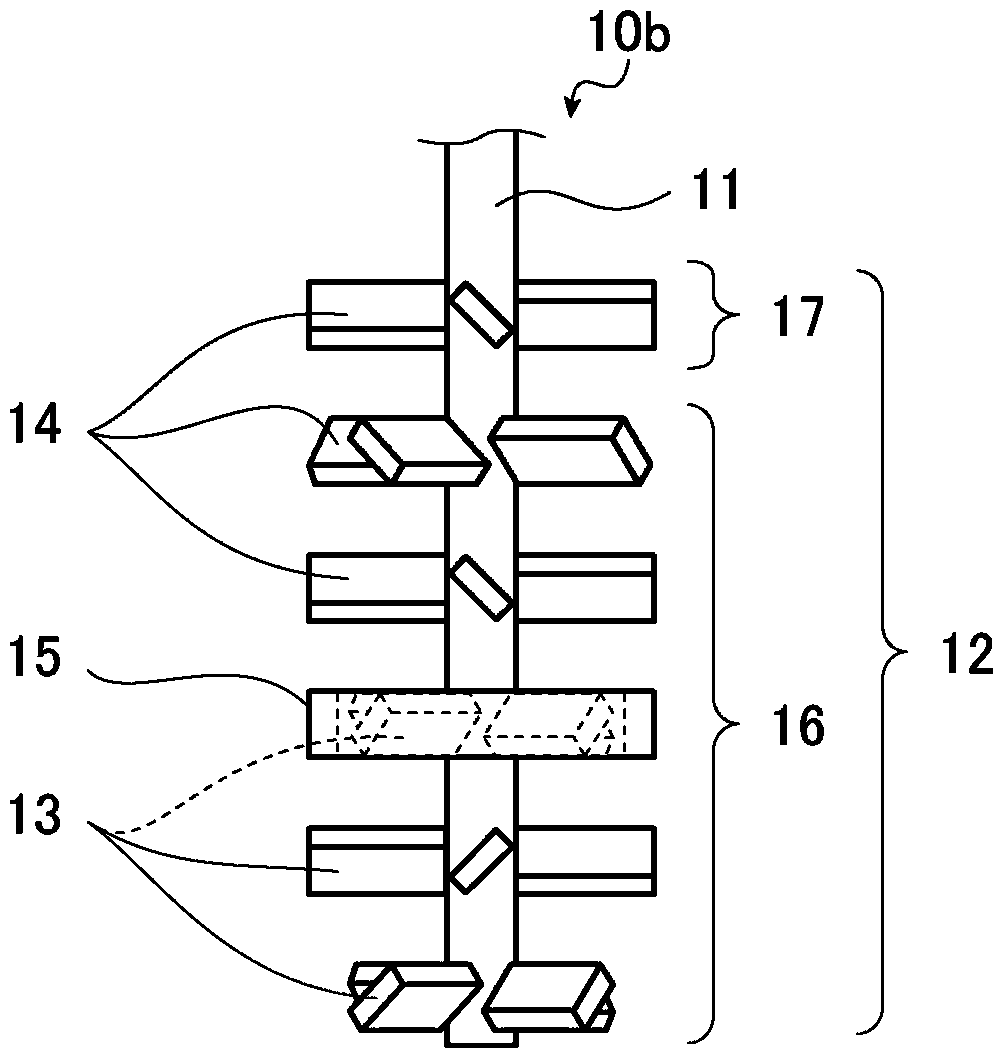 Molten glass stirring device, plate glass manufacturing device, molten glass stirring method, and plate glass manufacturing method