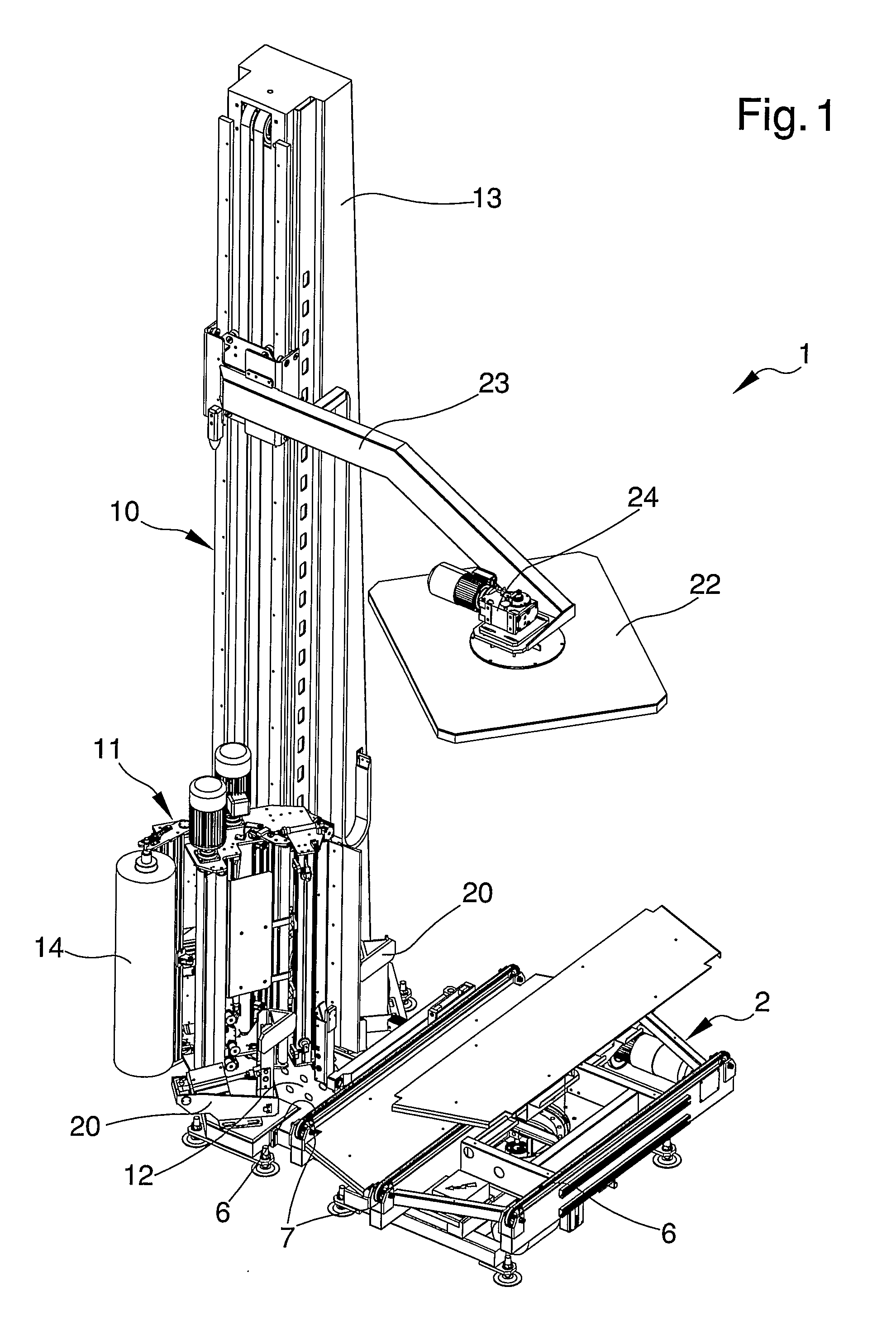 Process for wrapping loads, in particular palletised loads, and relative system
