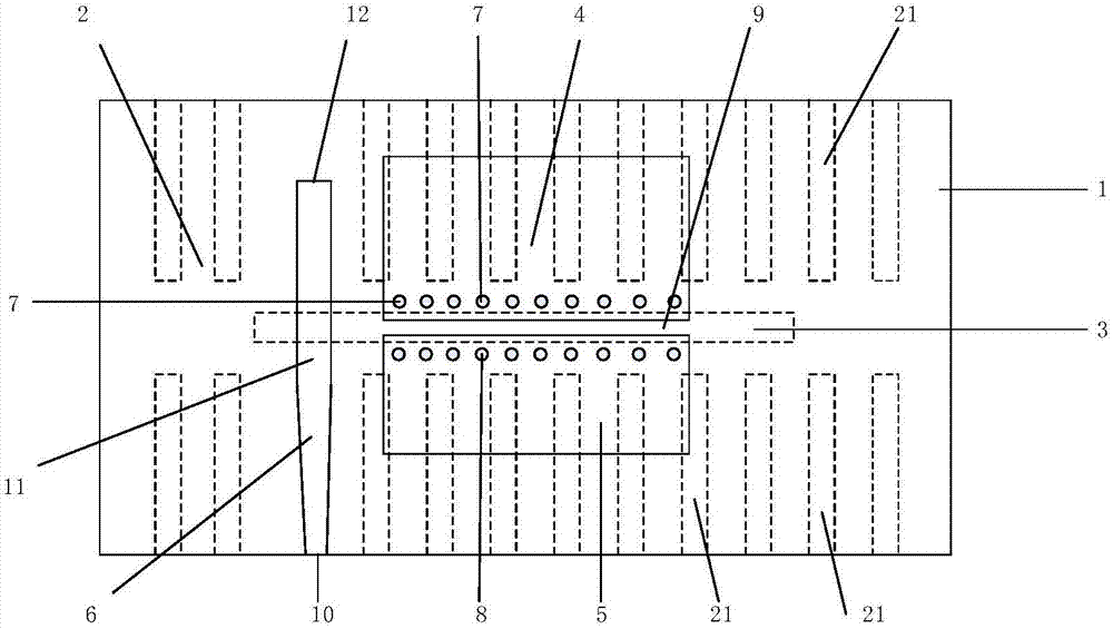 Grid single-board multi-frequency multi-radiator antenna