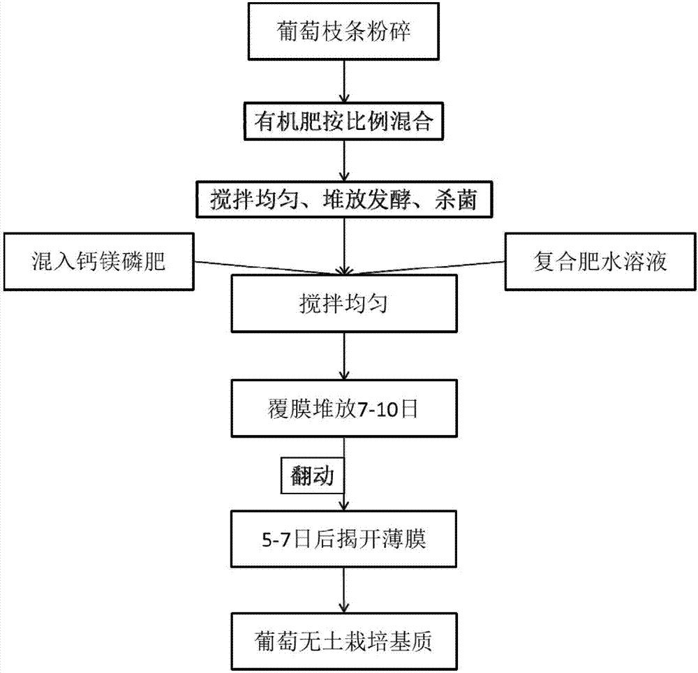 Soilless culture medium for grape and preparation method and application thereof