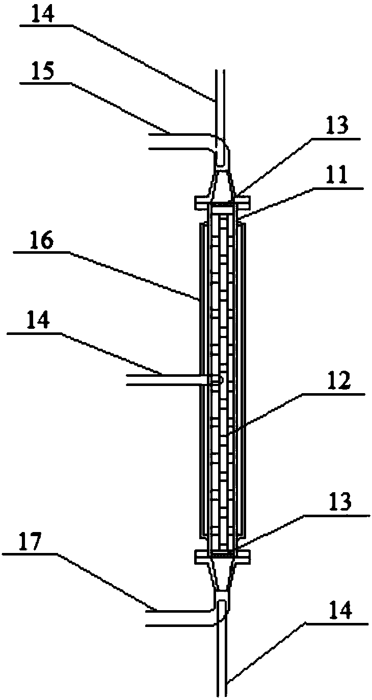 Loaded continuous catalytic column, multi-flux loaded catalytic continuous reaction equipment and its application