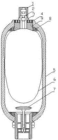 Energy accumulator leather bag on-line replacing device and method