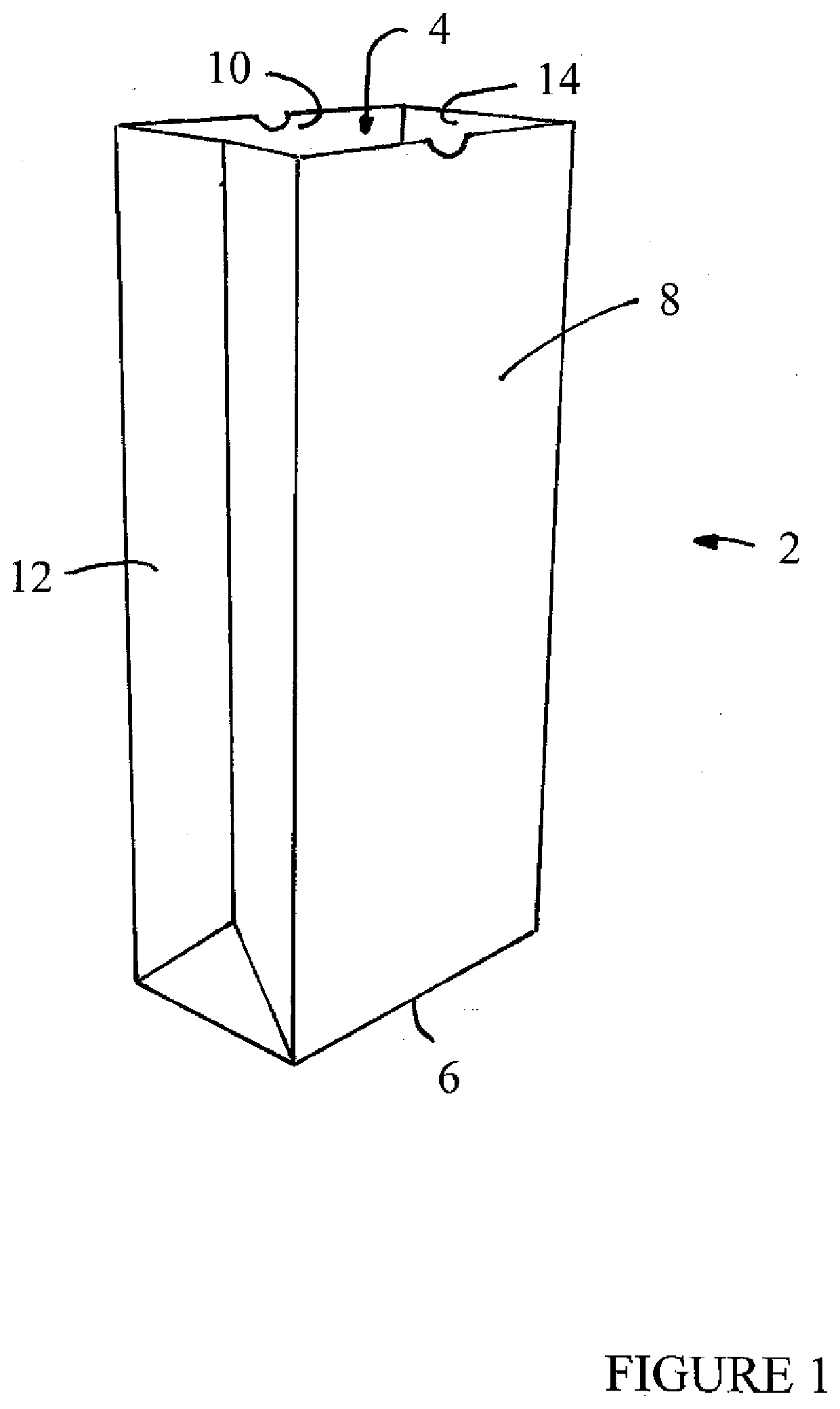 Waterproof paper bag and method of making same