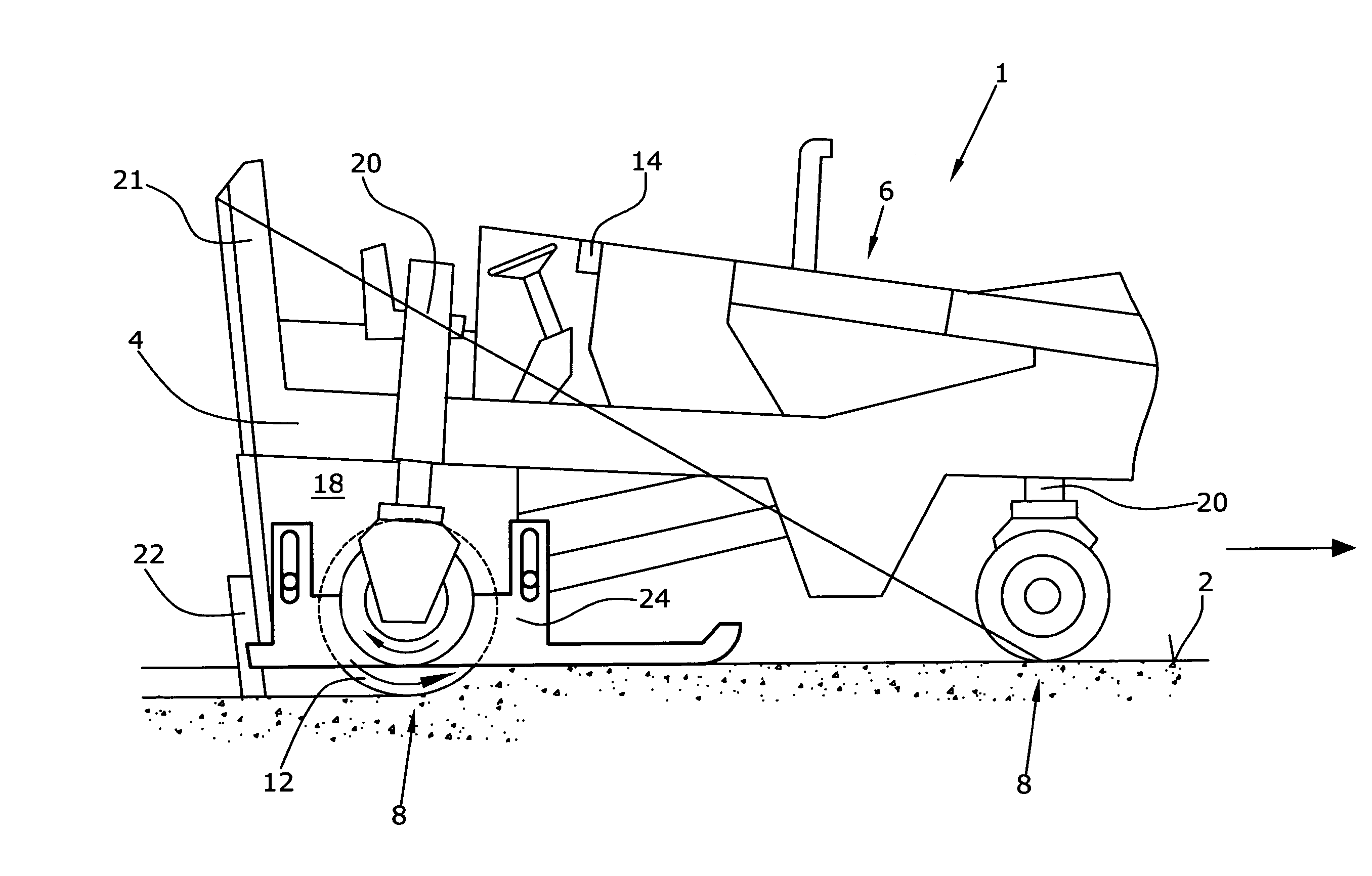 Automotive construction machine, as well as method for working ground surfaces