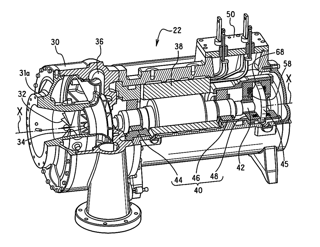 Centrifugal compressor with surge control