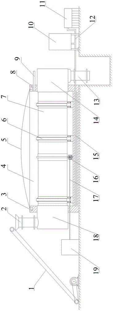 Continuous dry-type methane fermenting device and methane preparing method