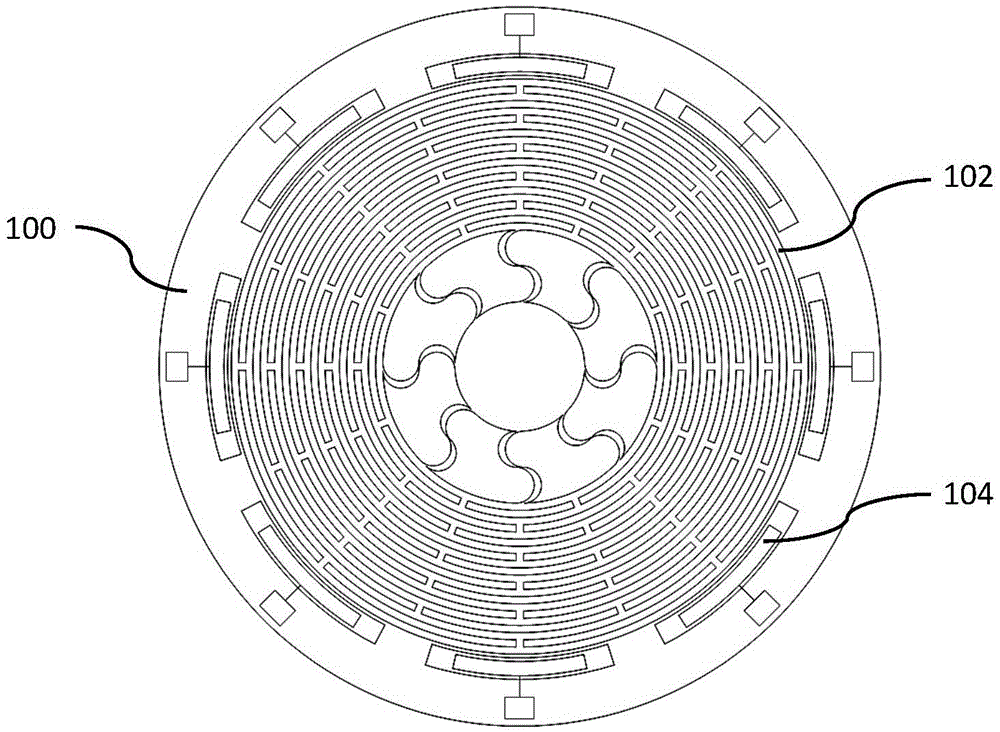 Disc multiple-ring inner S-shaped flexible beam resonant gyro and preparation method thereof