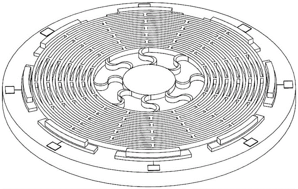 Disc multiple-ring inner S-shaped flexible beam resonant gyro and preparation method thereof