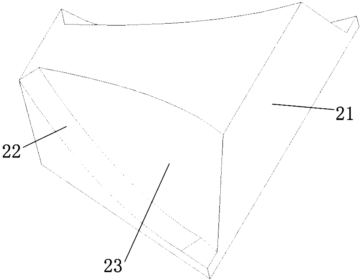 A support cushion block for a three-dimensional coiled iron core and a transformer