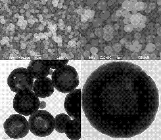 ZnFe2O4/C composite cathode material with hollow sphere structure and one-step preparation method thereof