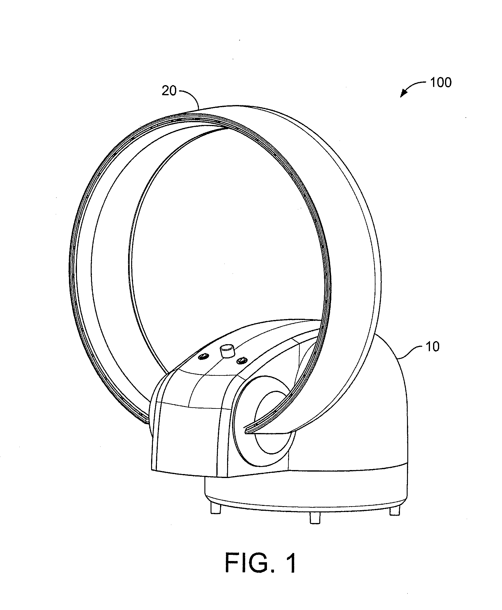 Device for blowing air by means of narrow slit nozzle assembly