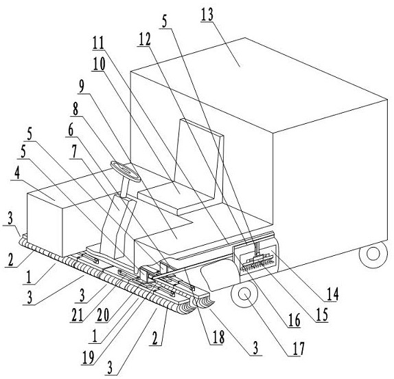 Wide-width mopping machine capable of realizing automatic circulation of mopping cloth