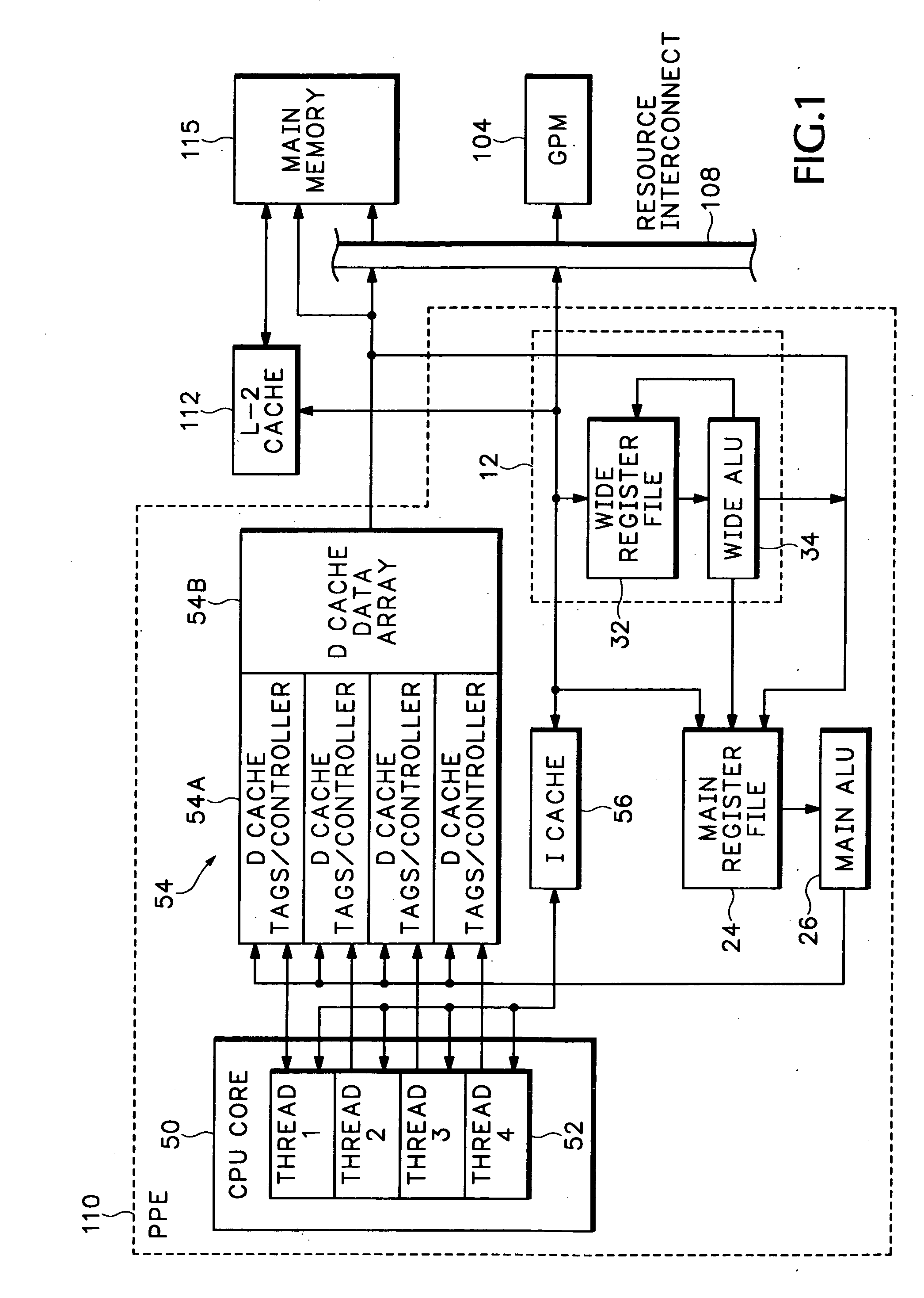 Packet processor with wide register set architecture
