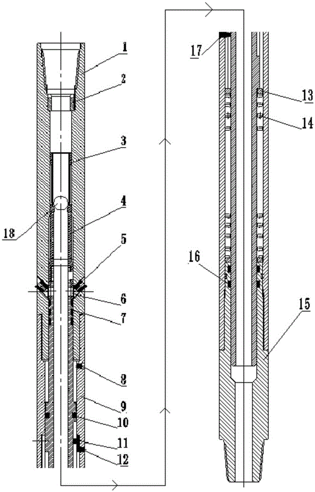 Downhole multipath variable displacement circulating debris-carrying tool
