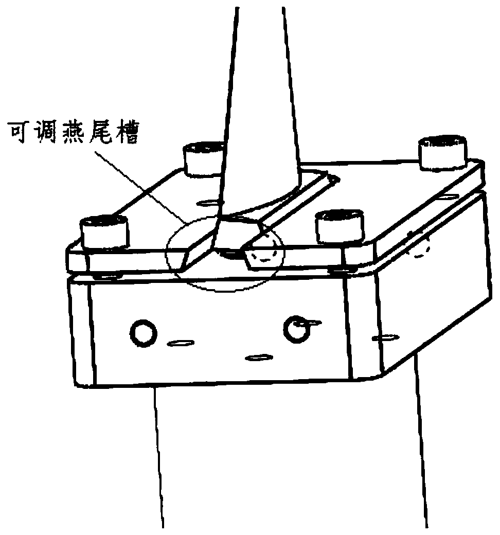 A clamping device for blade profile measurement