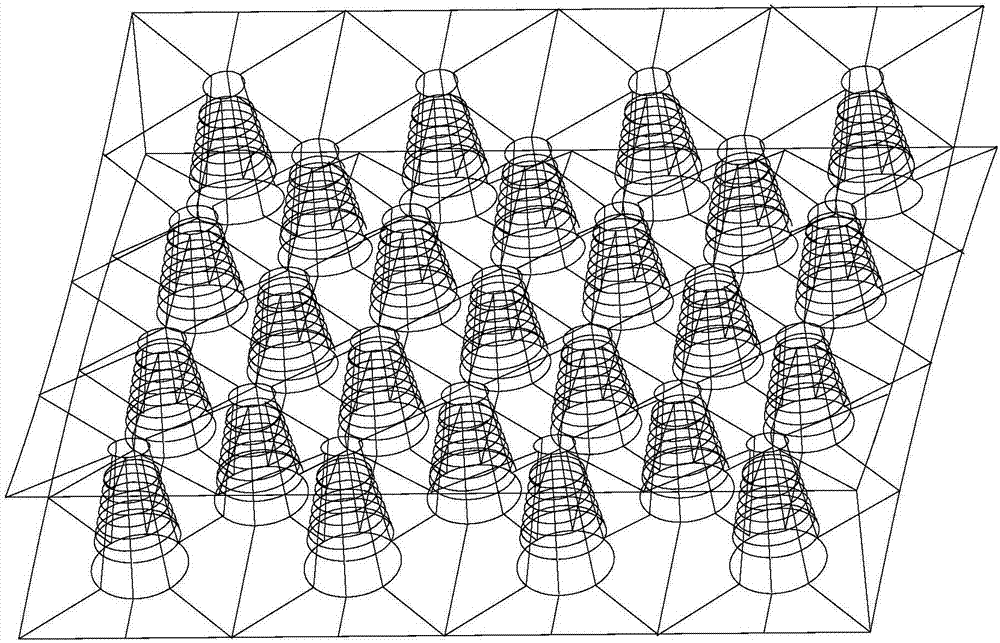 Cable net structure-based expandable conical spiral array antenna