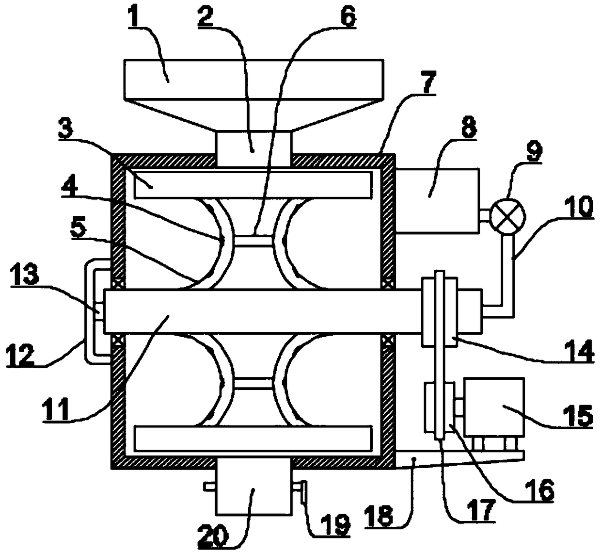 Intermittent unloading and repair device for polluted soil