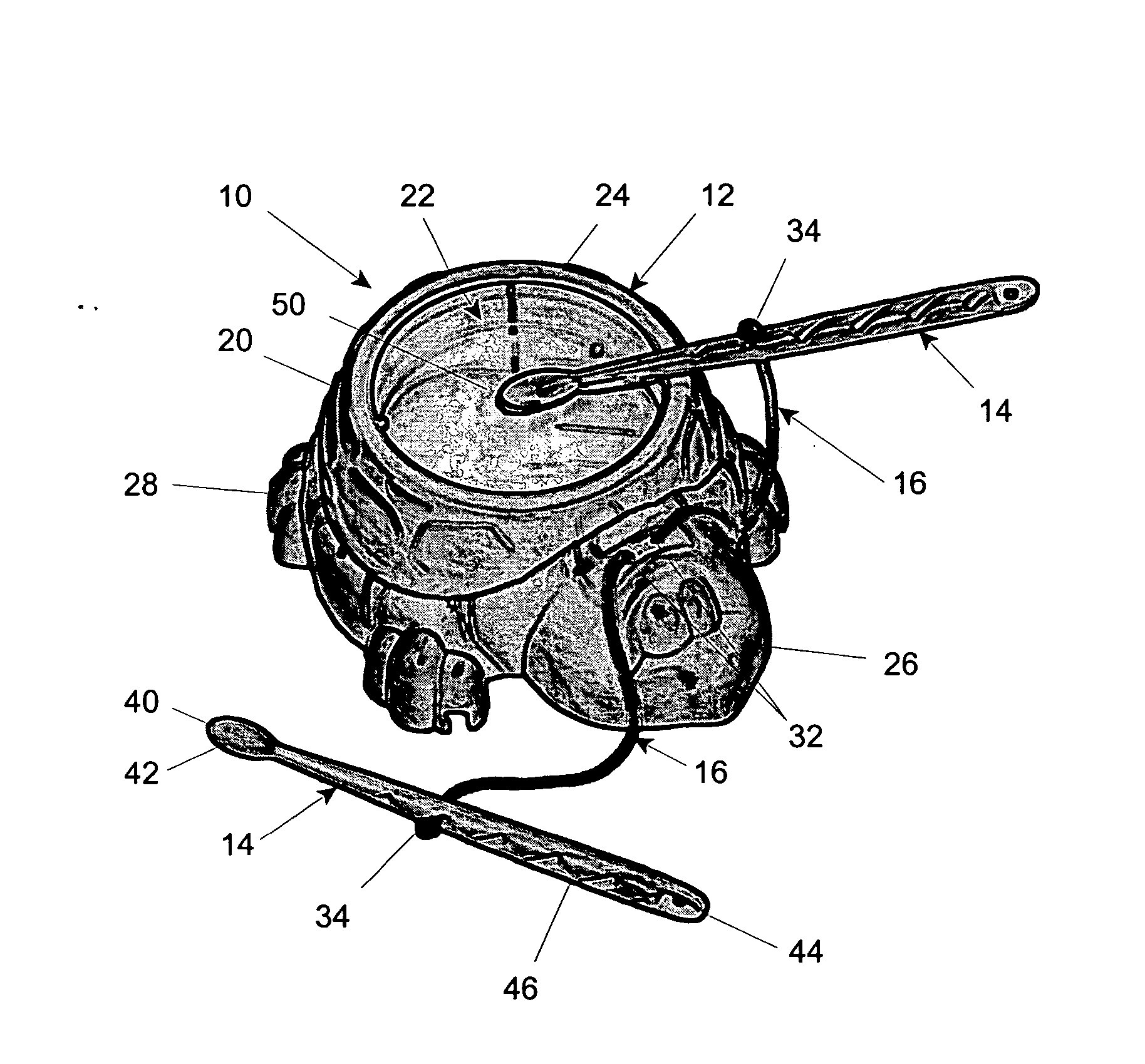 Toy percussion instrument with tethered striker