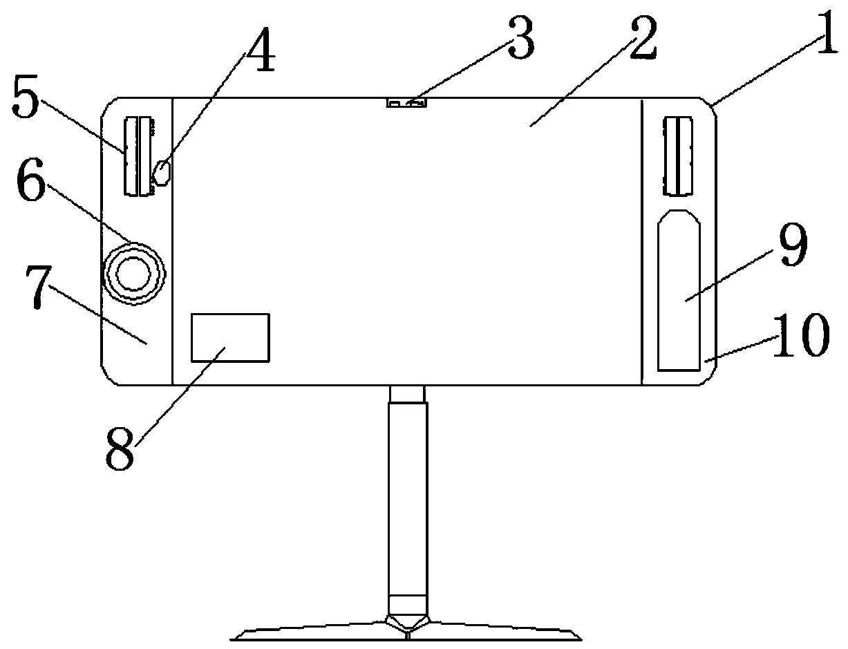 Electronic desk capable of automatically lifting and rotatably adjusting angle of view